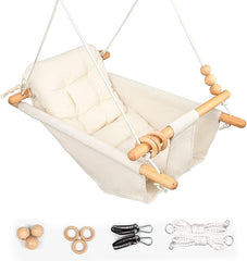 Tislly Baby Swing Outdoor and Indoor, Canvas Baby Hammock Swing for Infants to Toddler