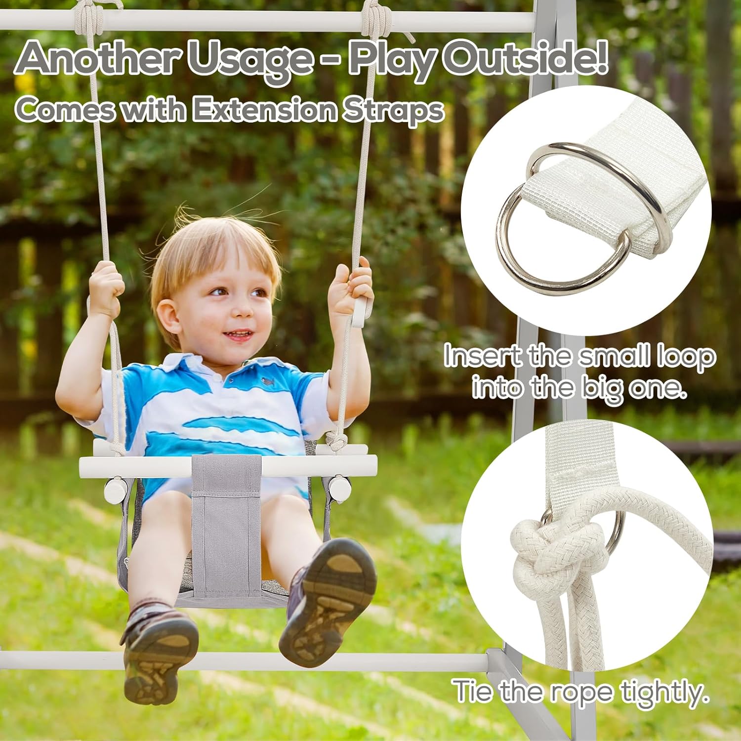 Wooden Swing Set for Toddlers 6-36 Months