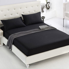 Fitted Bedsheet Rich  Cotton Black