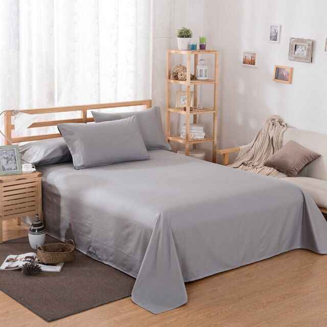 Cotton Plain Bed Sheet - 3 Pieces - D GRAY