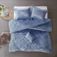 VELVET LUXURY CHIC COMFORTER SET SKY BLUE