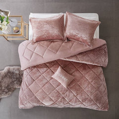 VELVET LUXURY CHIC COMFORTER SET PEACH