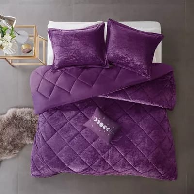 VELVET LUXURY CHIC COMFORTER SET PURPLE