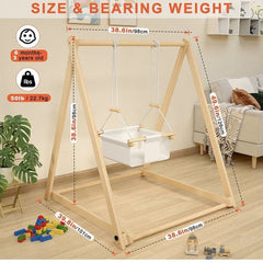 Wooden Swing Set for Toddlers 6-36 Months