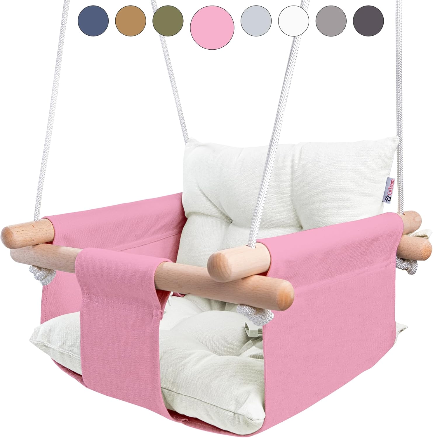 Canvas Baby Swing, Wooden Hanging Swing Seat