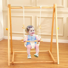 Wooden Swing Set for Toddlers 6-36 Months