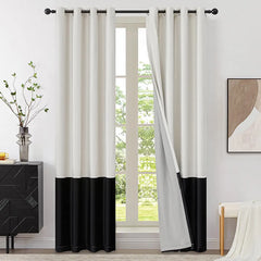 Creem & Black 
Luxury Velvet 2 tone Curtains