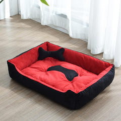 Super Soft Dog Beds Waterproof Bottom - Warm Bed For Dog & Cat - Maroon and Black