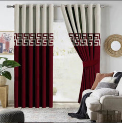 Creem&Mehroon 
Luxury Velvet 2 tone Curtains