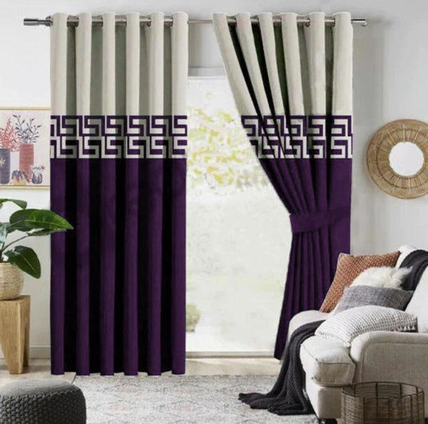 Creem&purple
Luxury Velvet 2 tone Curtains