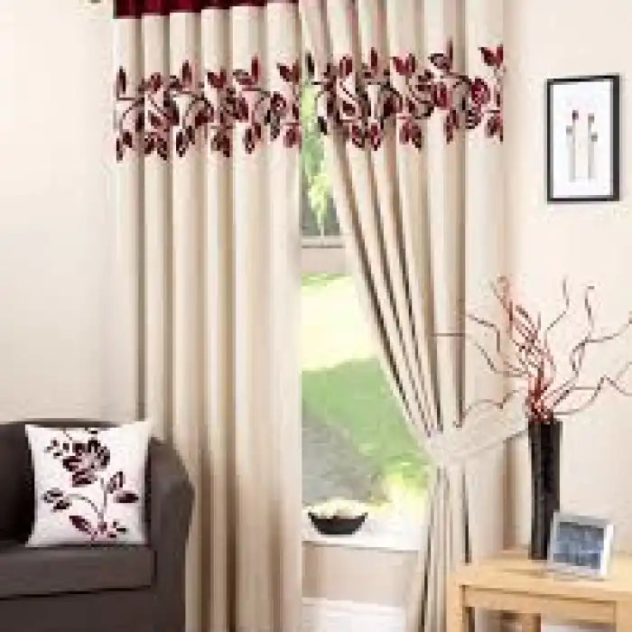 2 Pcs Luxury Floral Velvet Curtains Curtains