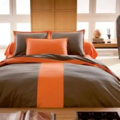 8 Pcs Beautiful Brown Orang Duvet Bed Sheet Set Sheet