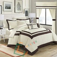 8 Pcs Beautiful Cream Brown Duvet Bed Sheet Set Sheet