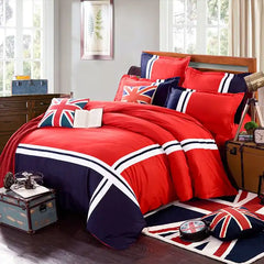 8 Pcs Beautiful Oxford Duvet Bed Sheet Set Red Sheet