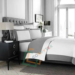 8 Pcs Beautiful White Gray Duvet Bed Sheet Set Bedding