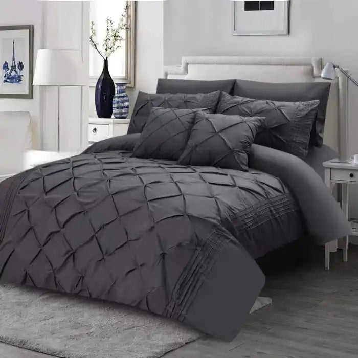 8Pcs Pintuck Duvet Set