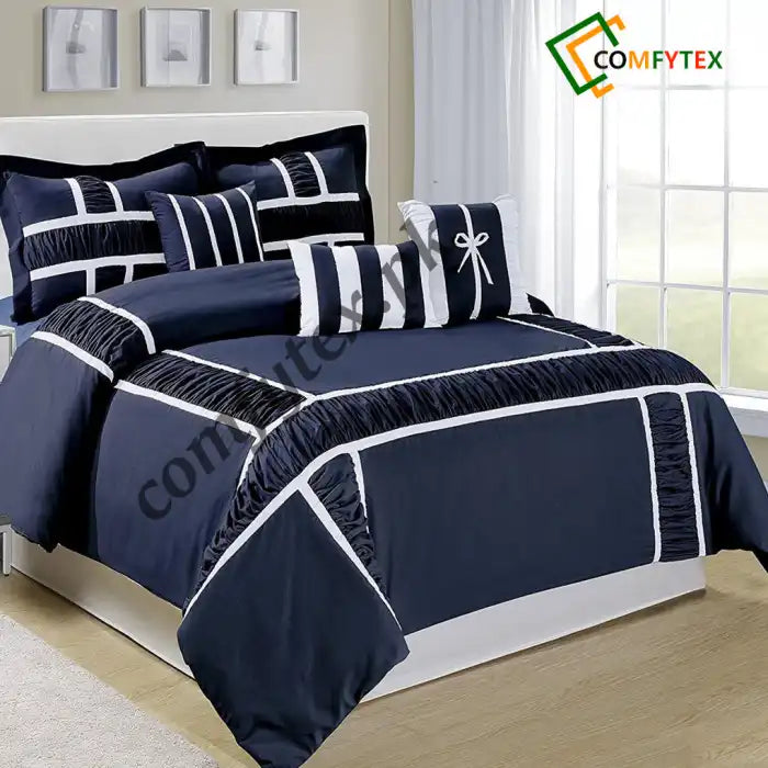 9 Pcs Ruffled & Pleats Luxury Duvet Set