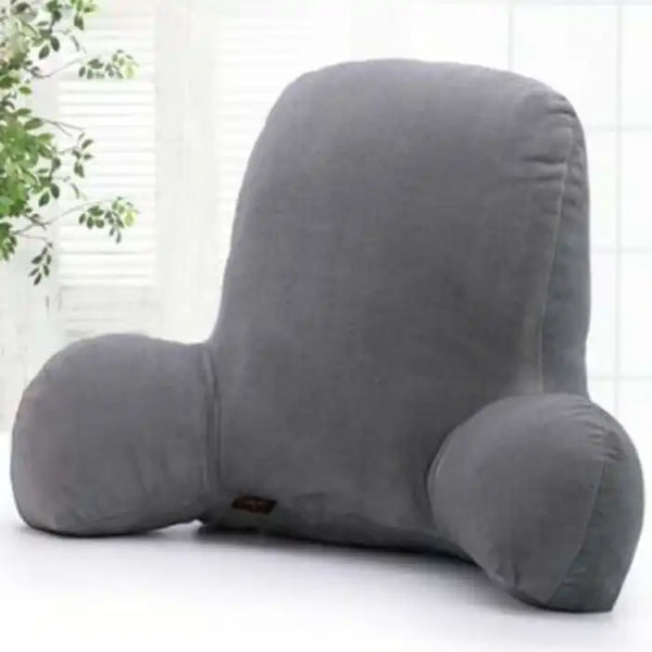 Backrest Ball Fiber Filled Reading Rest Chair Pillow Gray