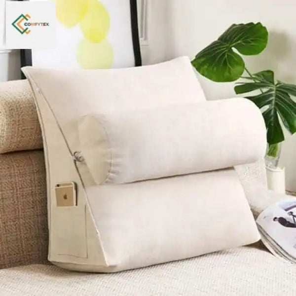 Cream Triangle Back Cushion / Pillow