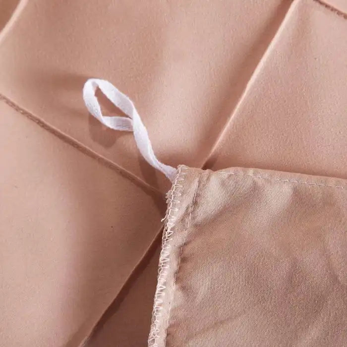 Cross Pleated Duvet Set - Peach