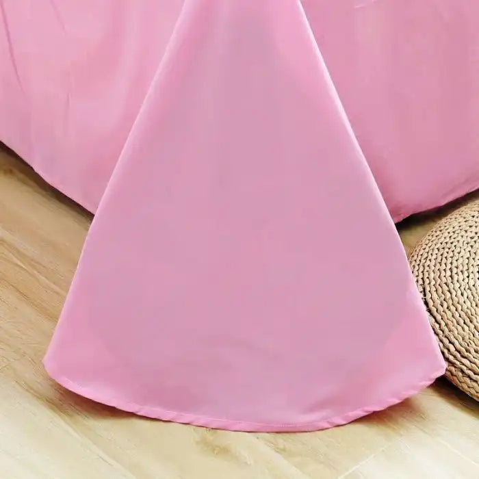 Cross Pleated Duvet Set - Pink Bedding