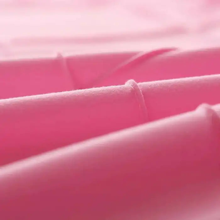 Cross Pleated Duvet Set - Pink Bedding