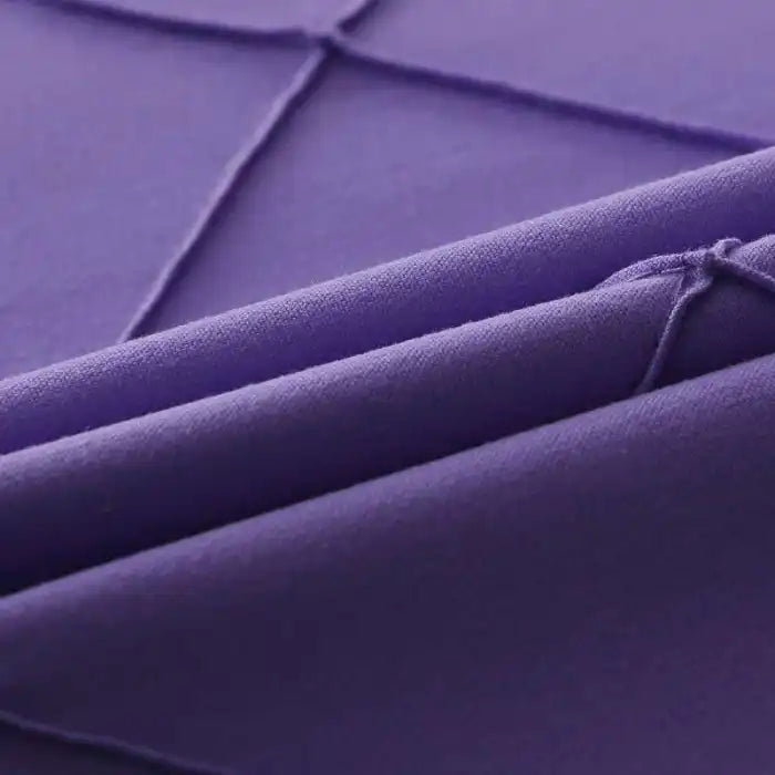 Cross Pleated Duvet Set - Purple