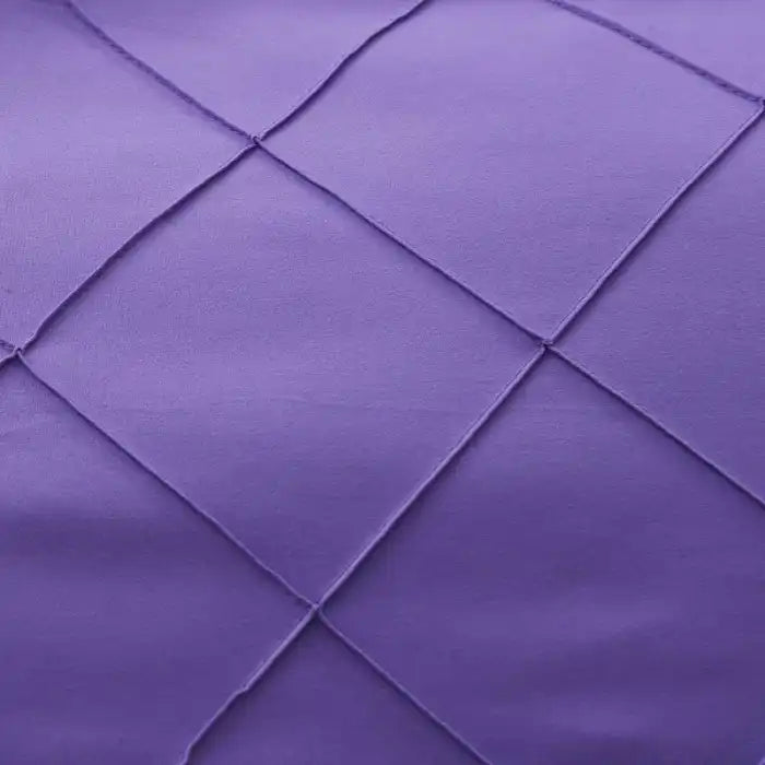 Cross Pleated Duvet Set - Purple