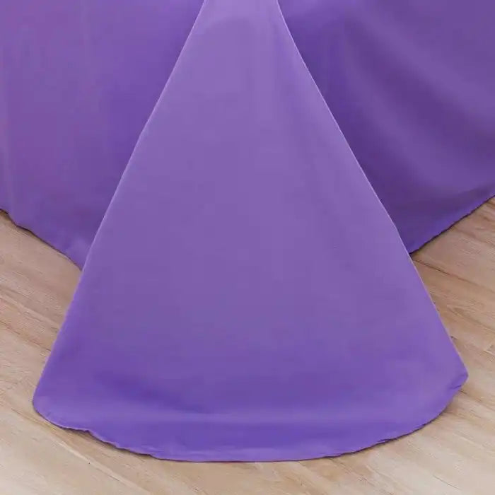 Cross Pleated Duvet Set - Purple