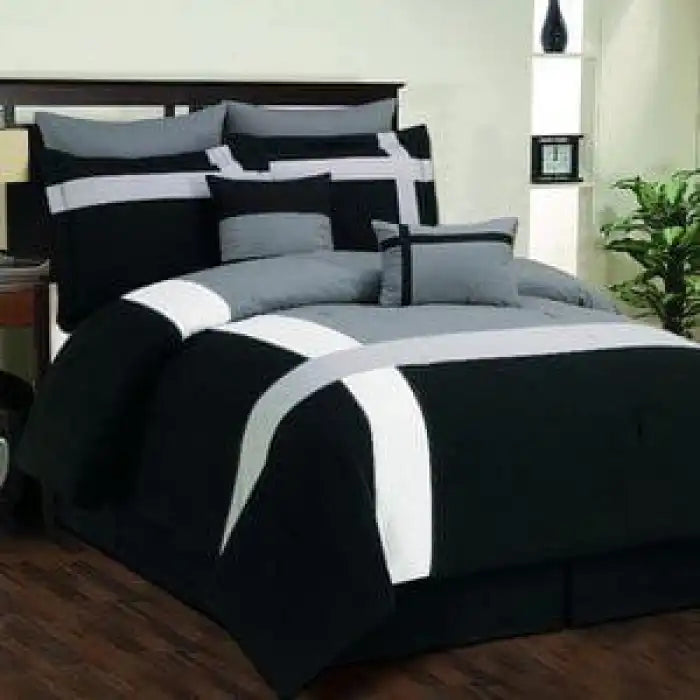 Daniel Black Gray Bed Sheet Set