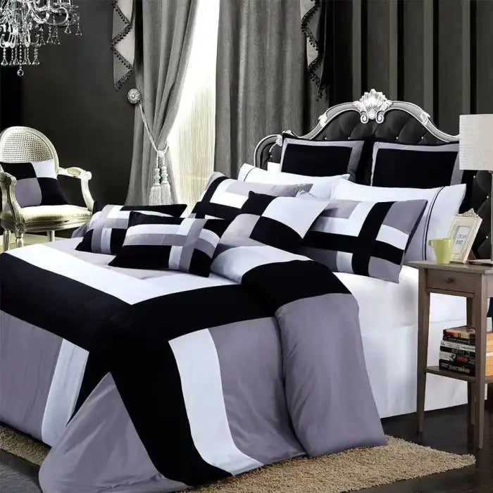 Embellish Horizontal Pleats Duvet Set Bed Sheet Set