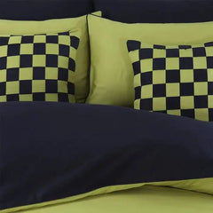 Embellish Horizontal Pleats Duvet Set Yellow Black Bedding