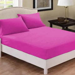 Fitted Bedsheet Rich Cotton Dark Pink Bedding