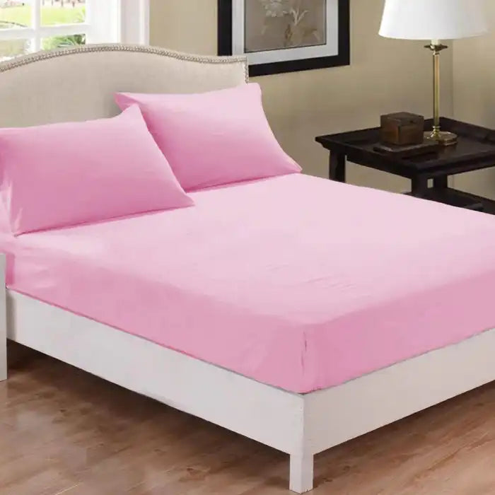 Fitted Bedsheet Rich Cotton Pink Sheet