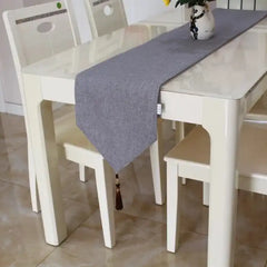 Jute Table Runner Gray Kitchen