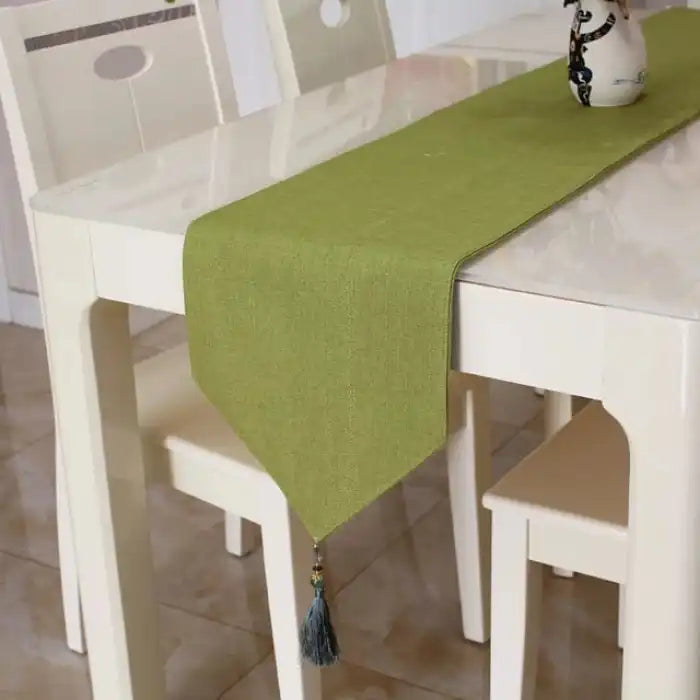 Jute Table Runner Green Kitchen