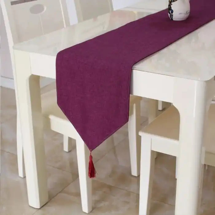 Jute Table Runner Purple Kitchen