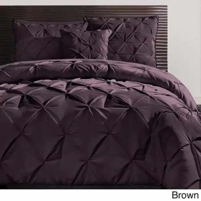 Luxury Bridal Diamond Bed Set_Quilt Cover Set_Double Bed Set_King Size_8 Pcs Brown Sheet Set