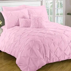 Luxury Pink Bridal Diamond Bed Set Quilt Cover Set Double Bed King Size_8 Pieces Sheet