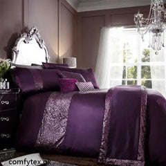 Luxury Sequenced Fancy Bridal Set With Quilt Filling (12 Pieces) Get Free Runner