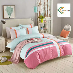 Rainbow Strip Duvet Bed Sheet Set