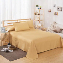 Rich Cotton Plain Bedsheet Set - 3 Pieces