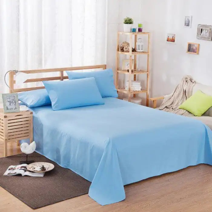 Rich Cotton Plain Bedsheet Set - 3 Pieces