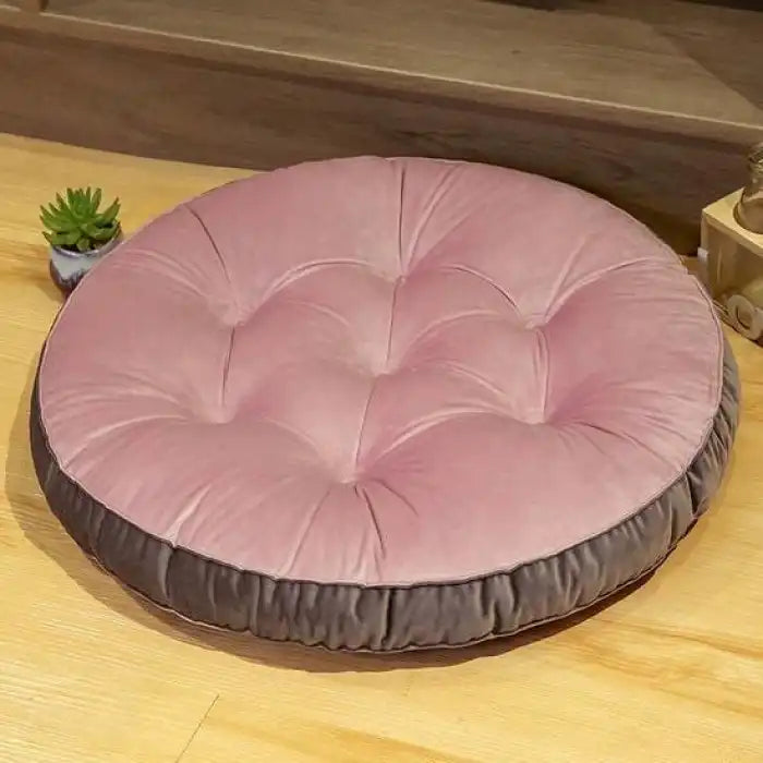 Round Floor Cushion_Ball Fiber Filled Cushions Pink Gray