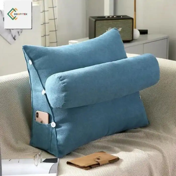 Sky Blue Triangle Back Cushion / Pillow