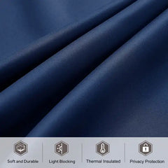 Velvet Curtains With Pom Lace Dark Blue Curtains