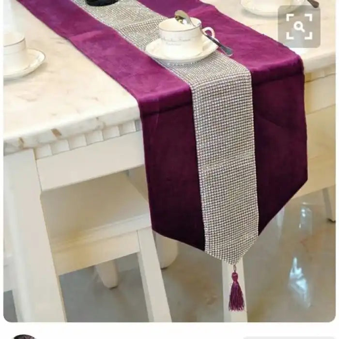 Velvet Table Runner Purple