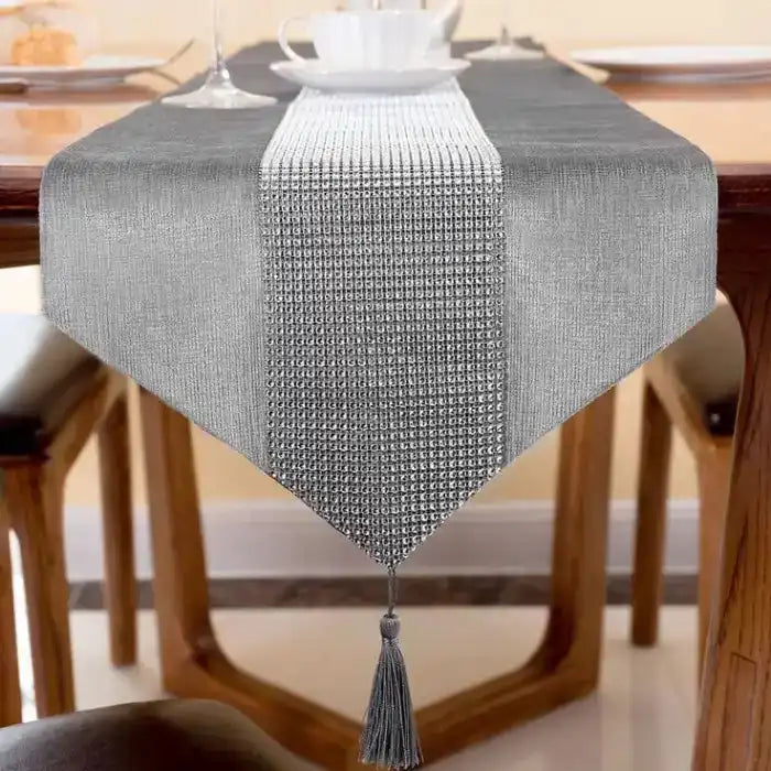 Velvet Table Runner Gray